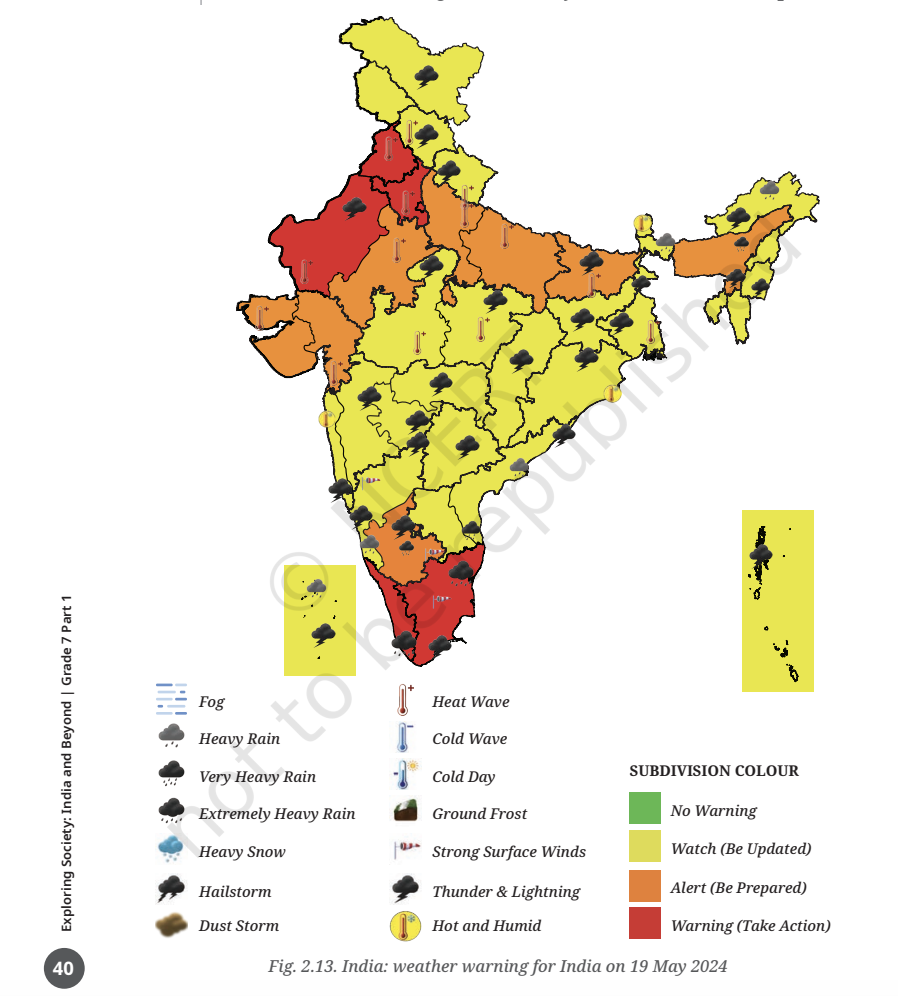 India Meteorological Department weather warning map dated 19 May 2024